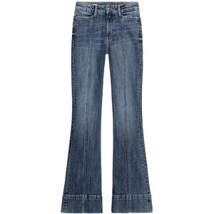 Zara Medium Blue High-Rise Flared Jeans